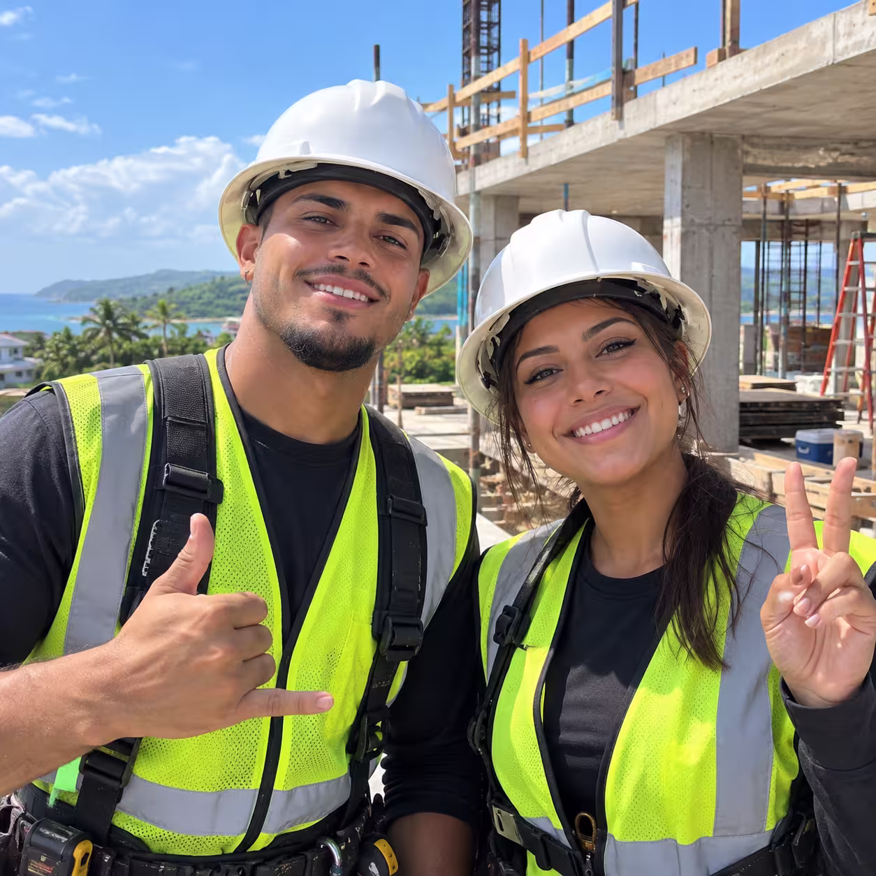 Smiling Construction Crew by the Coast (1)